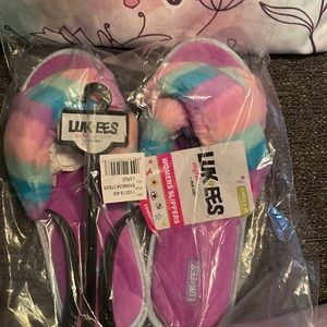 LUK EES rainbow stripe slide on slippers